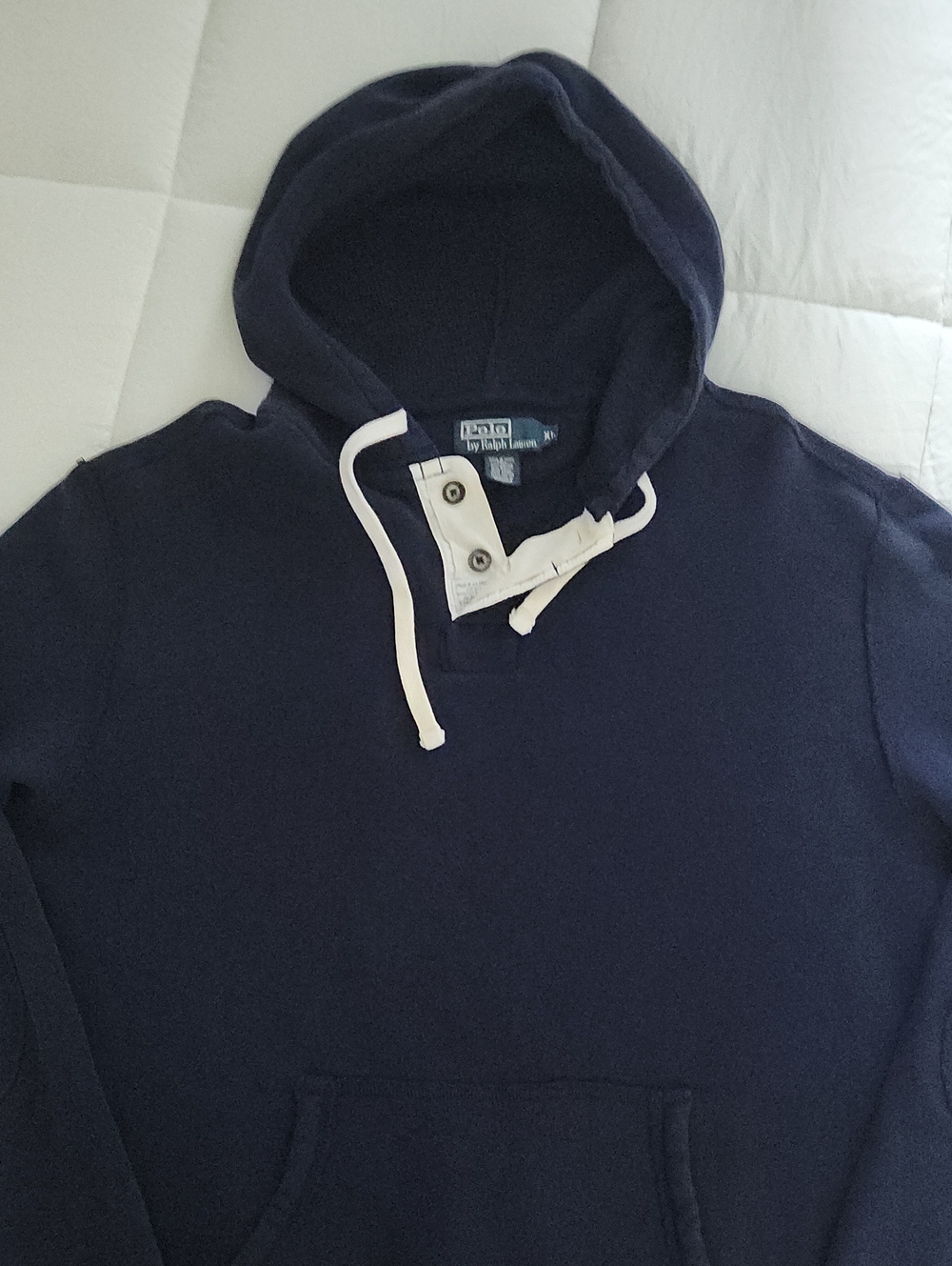 Polo by Ralph Lauren Navy Hooded Pullover with White Drawstrings